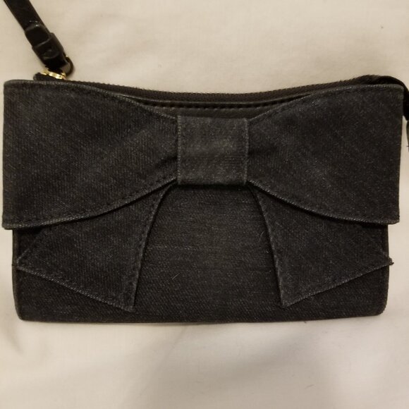 Kate Spade Denim Bow Wristlet Wallet - Picture 1 of 4